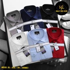 Áo sơ mi nam trơn tay dài big size kate lụa H020