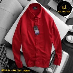 Áo sơ mi nam trơn tay dài big size kate lụa H020