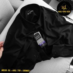 Áo sơ mi nam trơn tay dài big size kate lụa H020