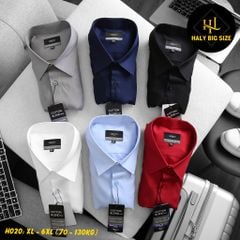 Áo sơ mi nam trơn tay dài big size kate lụa H020