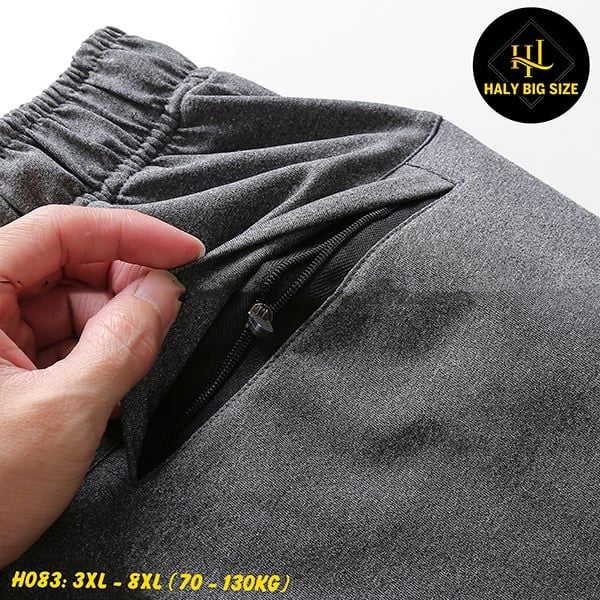 Quần jogger thun nam big size trơn ống túm H083