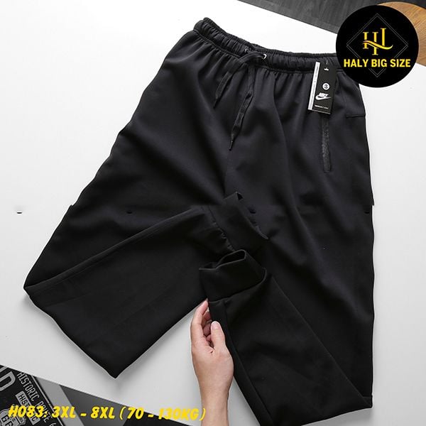 Quần jogger thun nam big size trơn ống túm H083