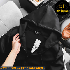 Áo khoác thun nam big size có nón phối 2 sọc H1001