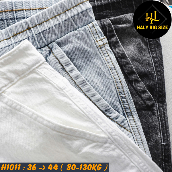 Quần short jean nam big size màu trắng sang trọng H1011