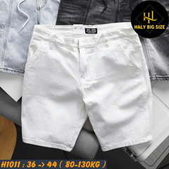 Quần short jean nam big size màu trắng sang trọng H1011