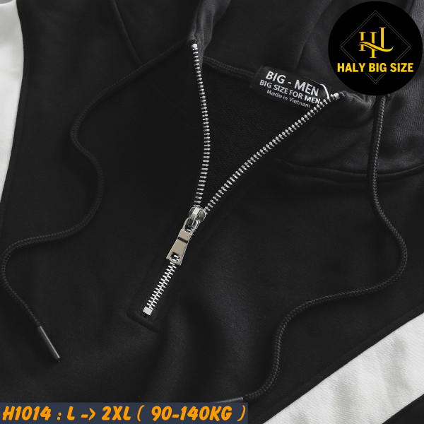 Áo khoác hoodie nam big size dây kéo phối sọc H1014