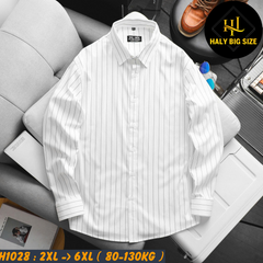 Áo sơ mi nam big size cotton gân sọc dọc H1028