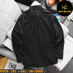 Áo sơ mi nam big size cotton gân sọc dọc H1028