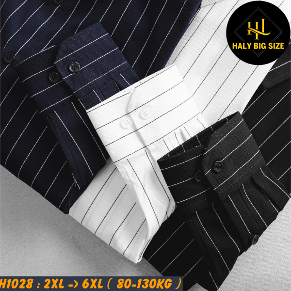 Áo sơ mi nam big size cotton gân sọc dọc H1028