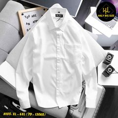 Áo sơ mi nam big size trắng đen có túi H105