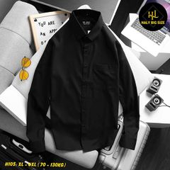 Áo sơ mi nam big size trắng đen có túi H105