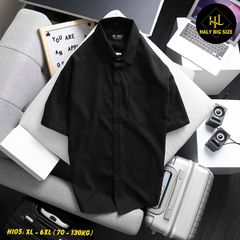 Áo sơ mi nam big size trắng đen có túi H105