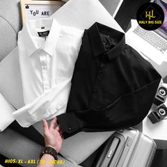 Áo sơ mi nam big size trắng đen có túi H105