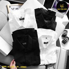 Áo sơ mi nam big size trắng đen có túi H105