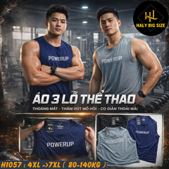 Áo thun lạnh ba lỗ dập vân ngang POWERUP H1057