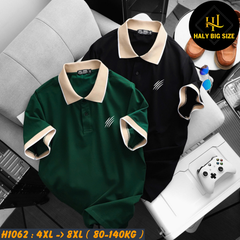 Áo polo nam big size phối cổ in họa tiết cào H1062