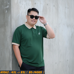 Áo polo nam big size phối cổ in họa tiết cào H1062
