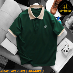 Áo polo nam big size phối cổ in họa tiết cào H1062