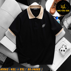Áo polo nam big size phối cổ in họa tiết cào H1062