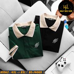Áo polo nam big size phối cổ in họa tiết cào H1062
