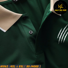 Áo polo nam big size phối cổ in họa tiết cào H1062