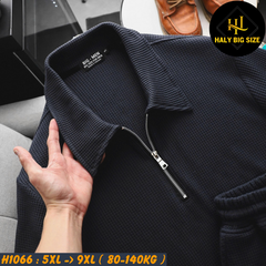 Đồ bộ nam big size polo khóa kéo vải tổ ong H1066