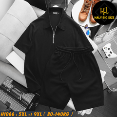 Đồ bộ nam big size polo khóa kéo vải tổ ong H1066