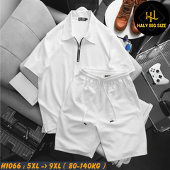 Đồ bộ nam big size polo khóa kéo vải tổ ong H1066