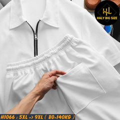 Đồ bộ nam big size polo khóa kéo vải tổ ong H1066