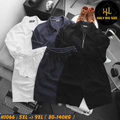 Đồ bộ nam big size polo khóa kéo vải tổ ong H1066