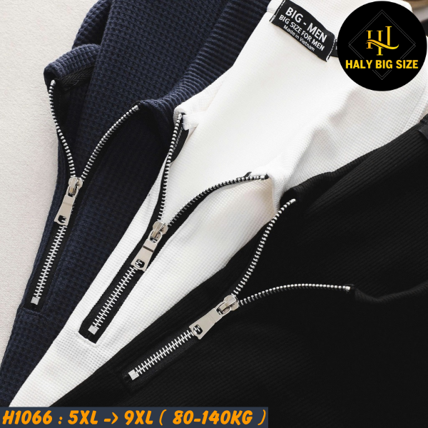 Đồ bộ nam big size polo khóa kéo vải tổ ong H1066