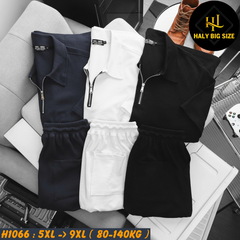Đồ bộ nam big size polo khóa kéo vải tổ ong H1066
