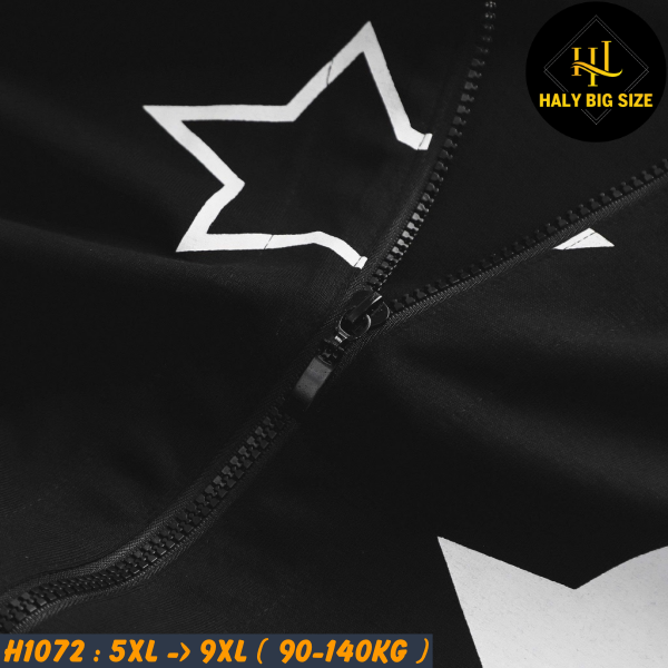 Áo polo nam big size phối dây kéo ngôi sao H1072