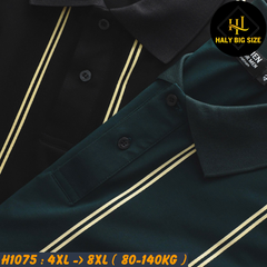 Áo polo nam big size cotton phối sọc lịch lãm H1075