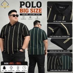 Áo polo nam big size cotton phối sọc lịch lãm H1075