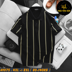 Áo polo nam big size cotton phối sọc lịch lãm H1075