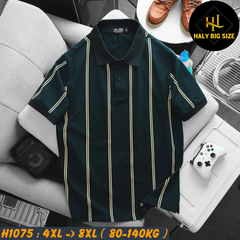 Áo polo nam big size cotton phối sọc lịch lãm H1075