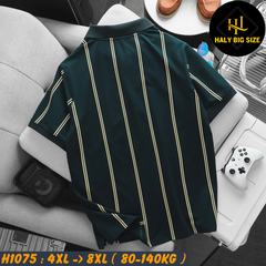 Áo polo nam big size cotton phối sọc lịch lãm H1075