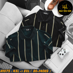 Áo polo nam big size cotton phối sọc lịch lãm H1075
