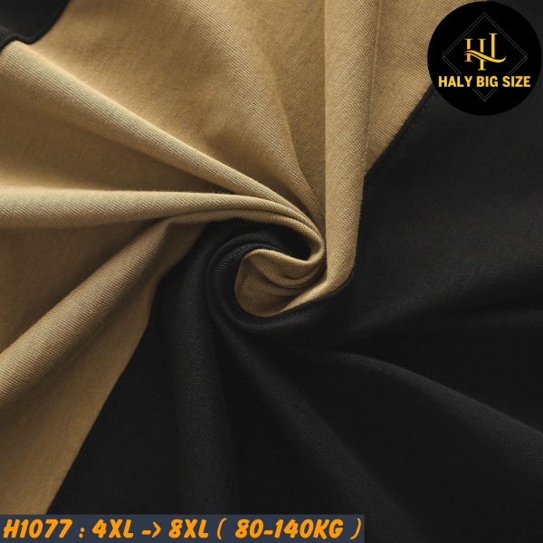 Áo polo nam big size nâu phối sọc ngang H1077