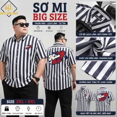 Áo sơ mi nam big size vải QC cao cấp kẻ sọc H1079