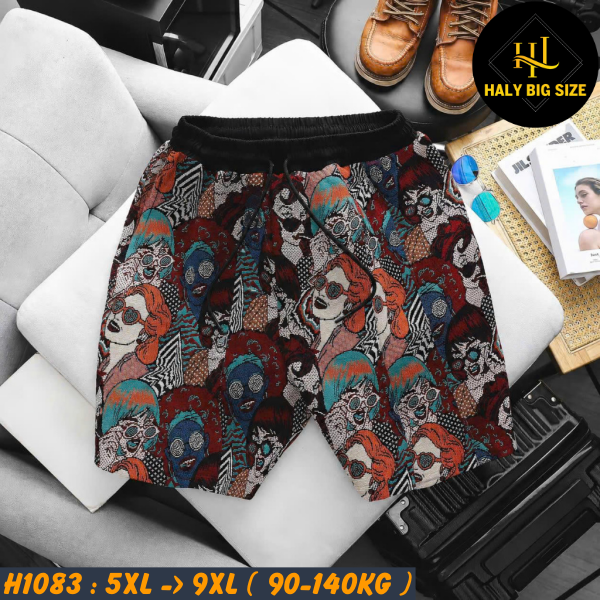 Đồ bộ nam big size áo cotton quần vải jean gấm họa tiết H1083
