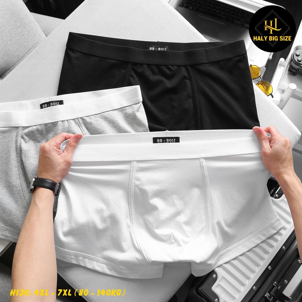 Set 3 quần lót đùi nam cotton big size H130