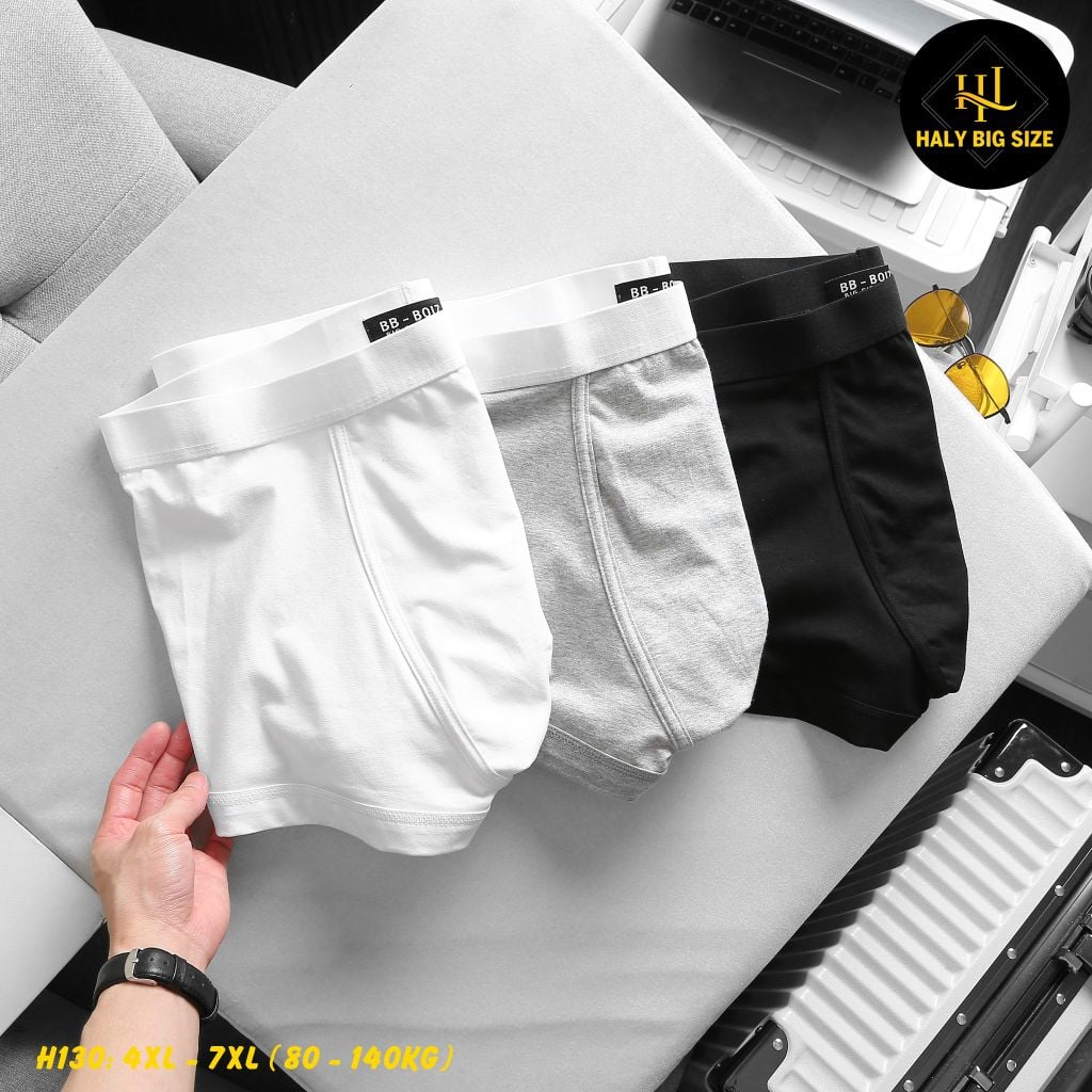 Set 3 quần lót đùi nam cotton big size H130