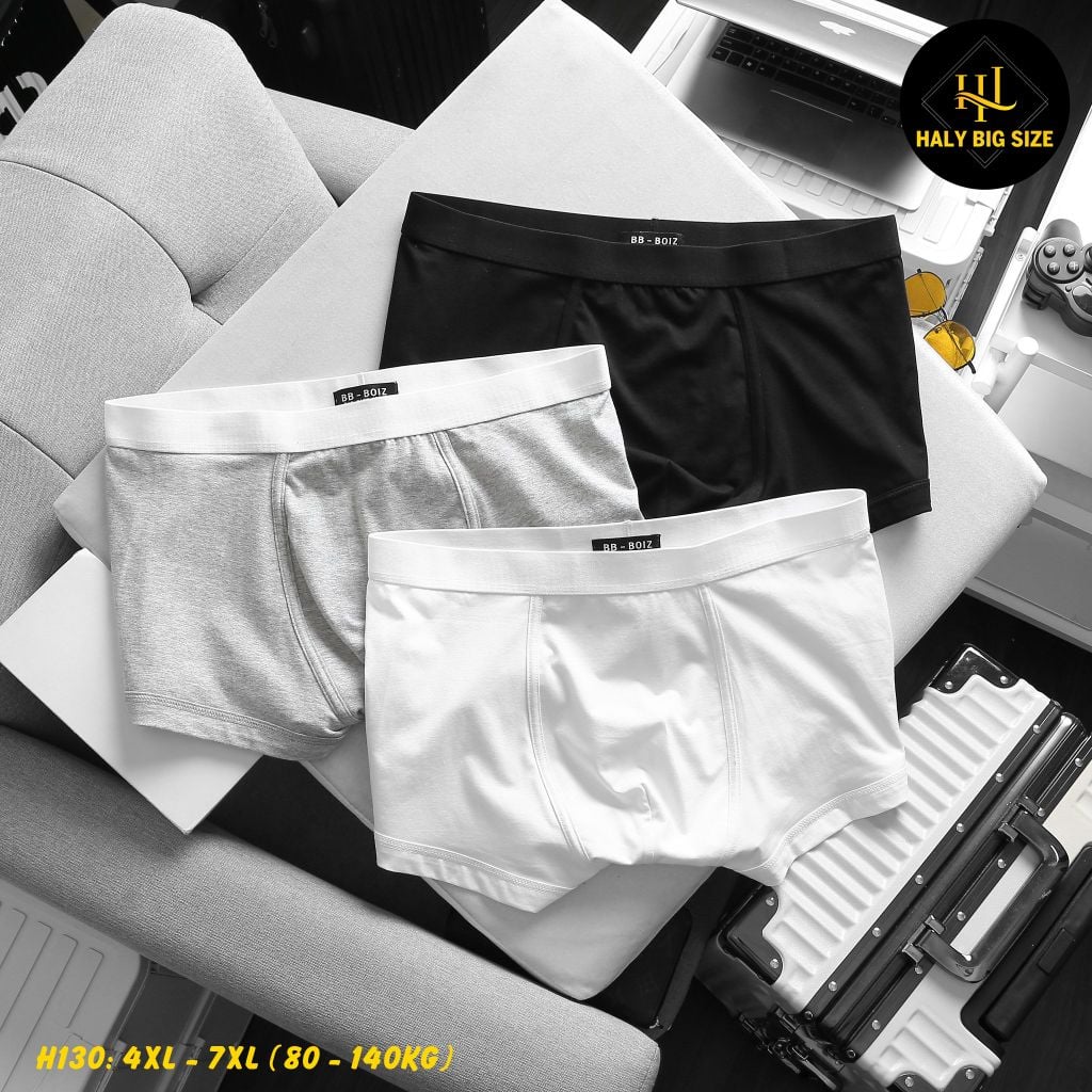Set 3 quần lót đùi nam cotton big size H130