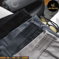Quần tây nam big size lưng phối thun H260