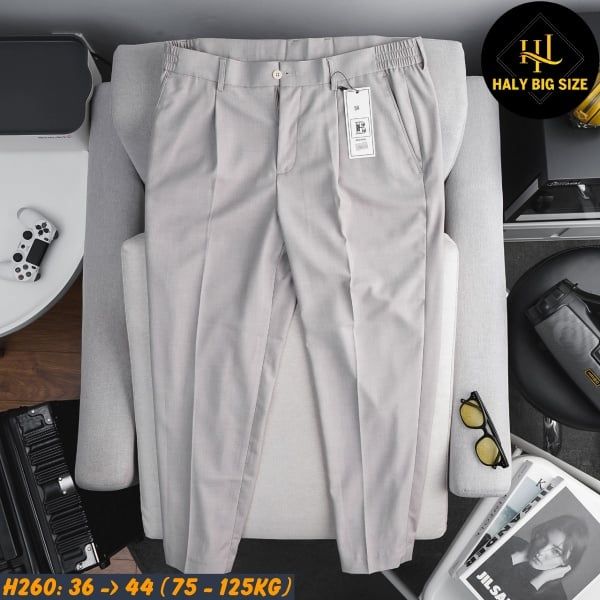 Quần tây nam big size lưng phối thun H260