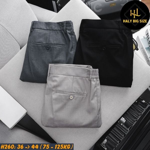 Quần tây nam big size lưng phối thun H260