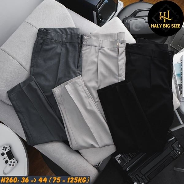 Quần tây nam big size lưng phối thun H260