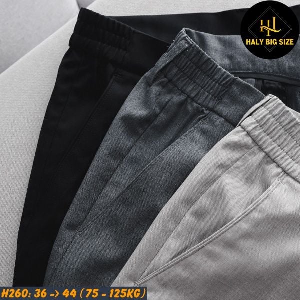 Quần tây nam big size lưng phối thun H260